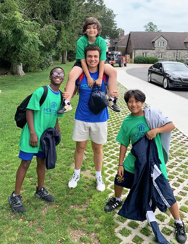Andre playing around with three Horizons students
