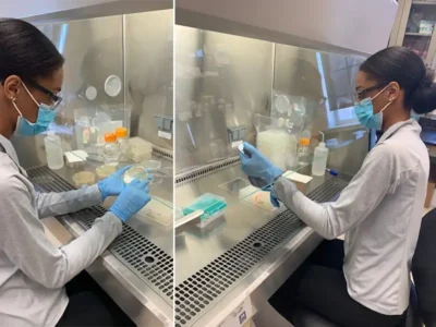 Naomi in the lab