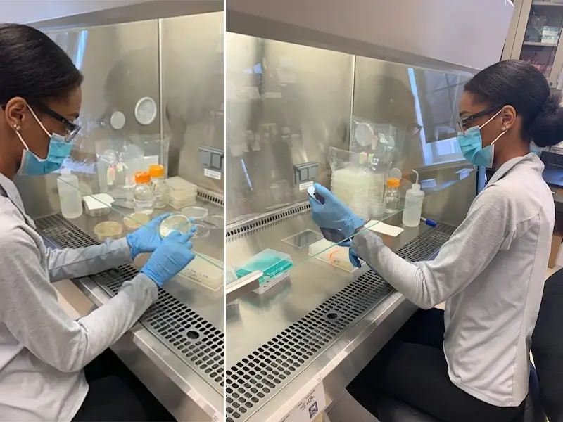 Naomi in the lab